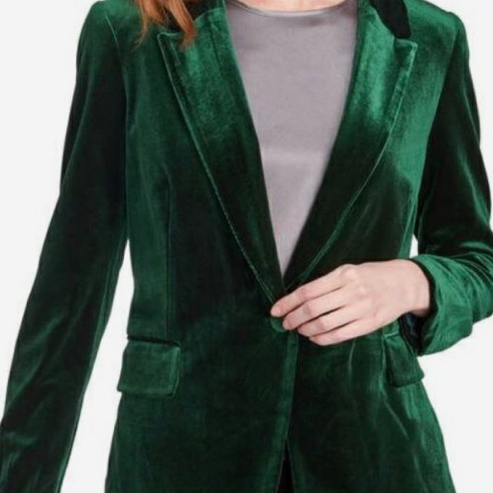 Jules & Leopold Deep Green Velvet Blazer